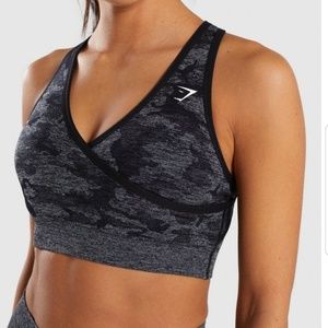 Gymshark black camo bra